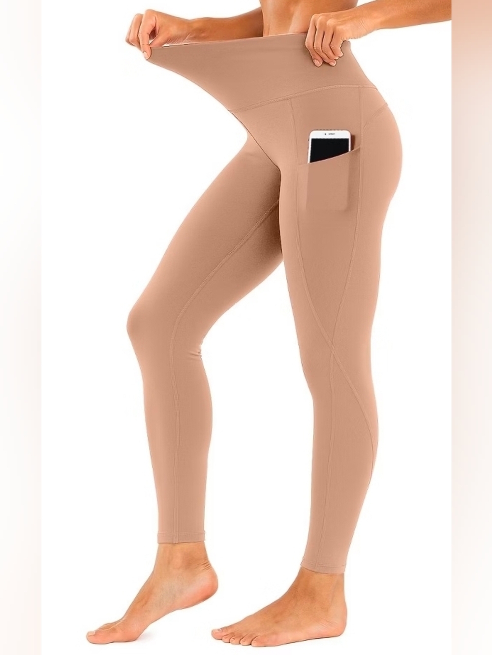 Pack of 3 High Waist Women Leggings  with Side Pockets. - Picture 2 of 8